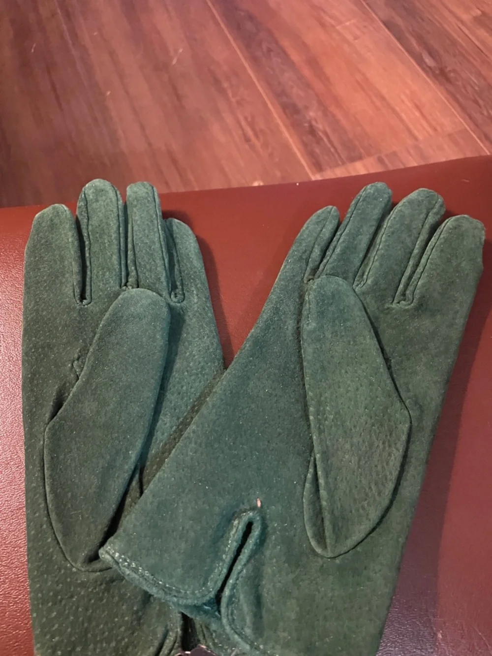 VTG Women's Fownes suede Gloves, Forest Green
